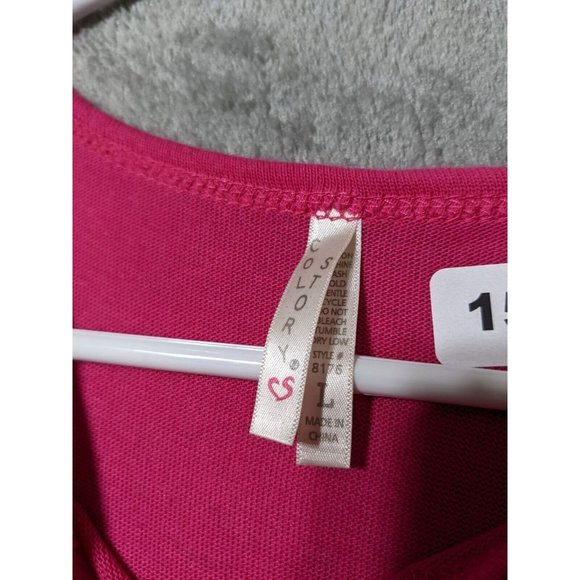 🍑COL STORY Women Knit Sweater Pullover Long Sleeve Solid Pink LARGE(12-14) - Picture 10 of 10